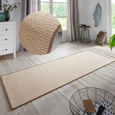 Läufer HANSE HOME "Bouclé" Gr. 50, beige, B:80cm H:5mm L:200cm, Polypropylen (PP), Teppiche, Läufer, rutschfest, Sisal Optik, Teppich, Küche, Flur, schlicht, umkettelt