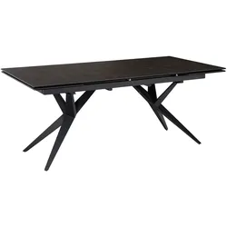 KADIMA DESIGN Esszimmertisch 180 - 260 cm Ausziehbar Keramik Glas Schwarz, Keramiktisch Groß, Designer Küchentisch Rechteckig, Esstisch Extravagant mit