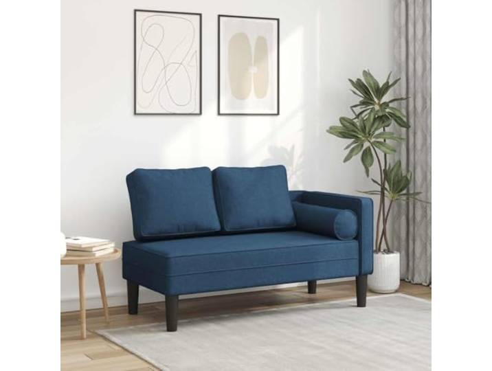 Xolmizyn Chaiselongue Blau Stoff Recamiere Schlafsofa Liege Wohnzimmer Inklusive Kissen, Holzrahmen Konstruktion, Anpassungsfähiger Schaumstoff