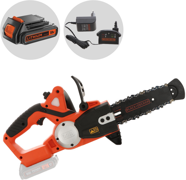 Black & Decker GKC1820L20-QW - Elektro Kettensäge - Lithium-Akku 18V 2Ah - Schwert 35 cm