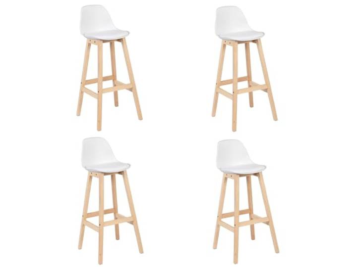 WOLTU Barhocker 4er Set, mit Lehne, aus PU Holz, Weiß Barstuhl mit Fußstütze, Design Stuhl, Küchenstuhl, Bar Hocker für Küche Hausbar