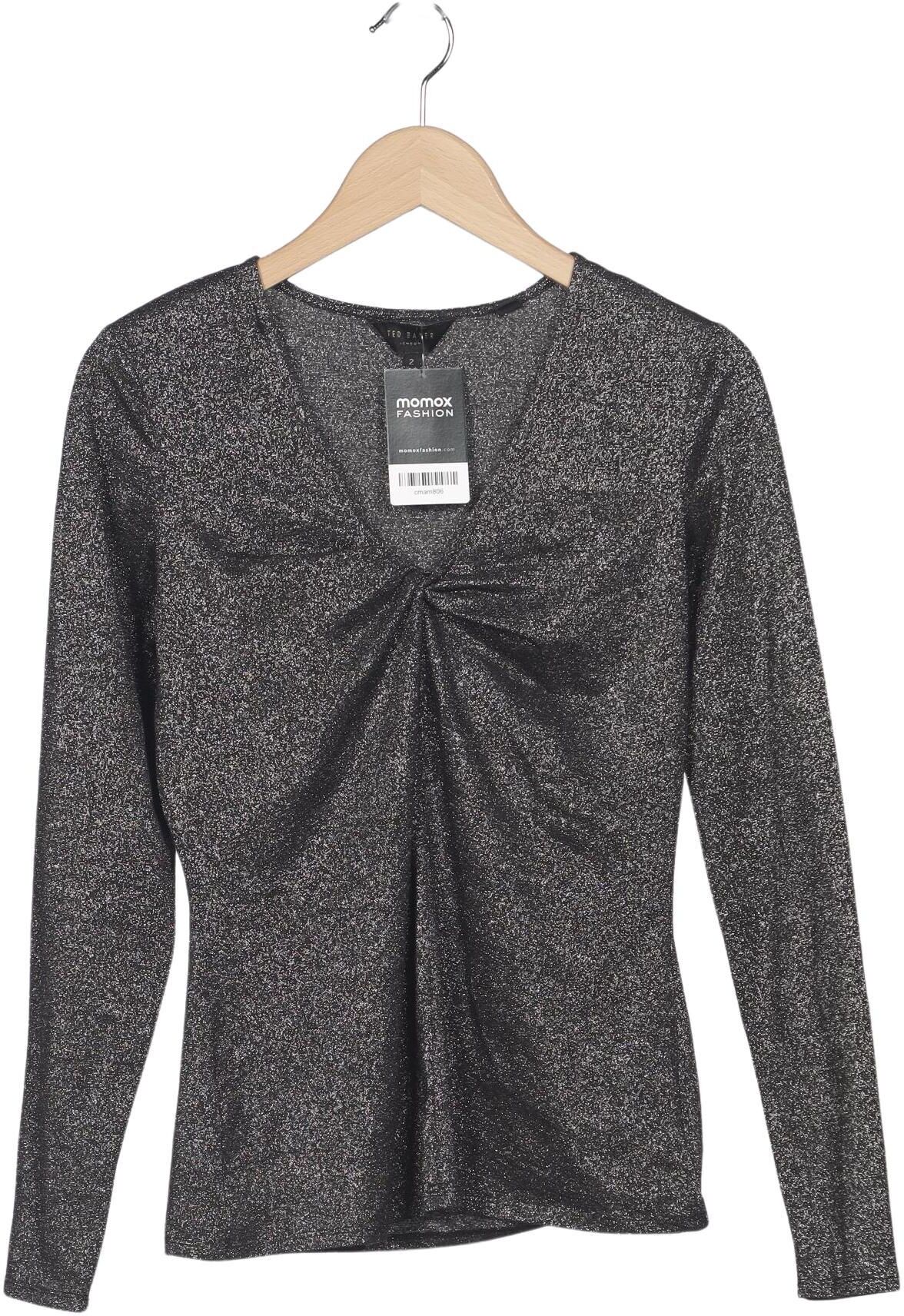 TED Baker Damen Langarmshirt, Silber, Gr. EU 38 (Ted Baker 2), kein / Etikett - Second Hand
