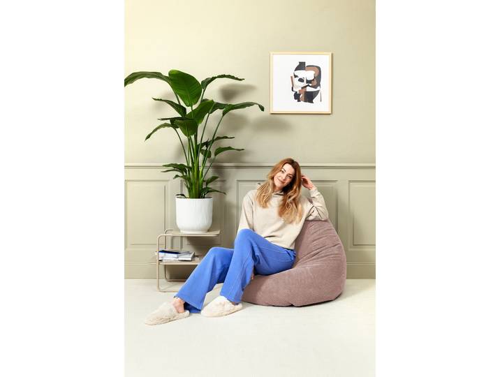 Pouf BeanBag COMODO XXL Rouge/Rose vieilli Polyester 80 x 130 x 80cm