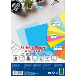 Stylex Farbiges Papier, DIN A4, 250 Blatt