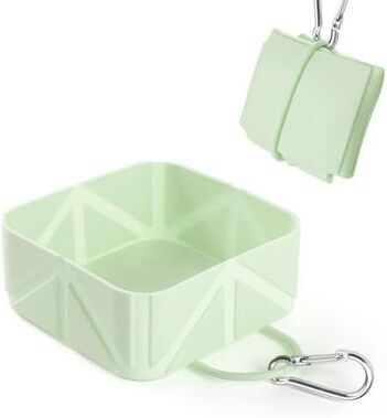 Uplift Essentials Silicone Collapsible Pet Travel Bowl Portable Food & Water Solution For Hiking & Camping green