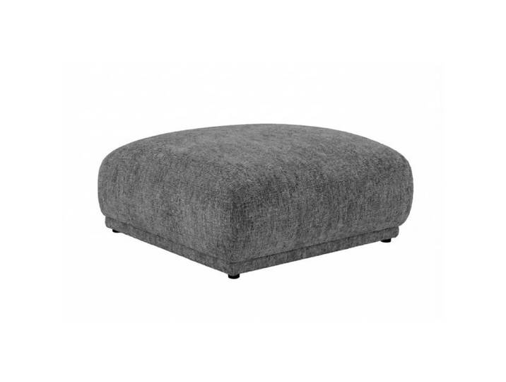 ROSALIE - Pouf en tissu chenille Gris foncé 102x83x46