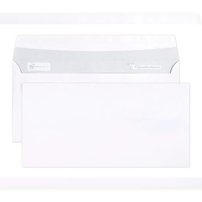 Clairefontaine 500x Umschläge haftklebend 114x229mm, 80g - Weiß 5949C