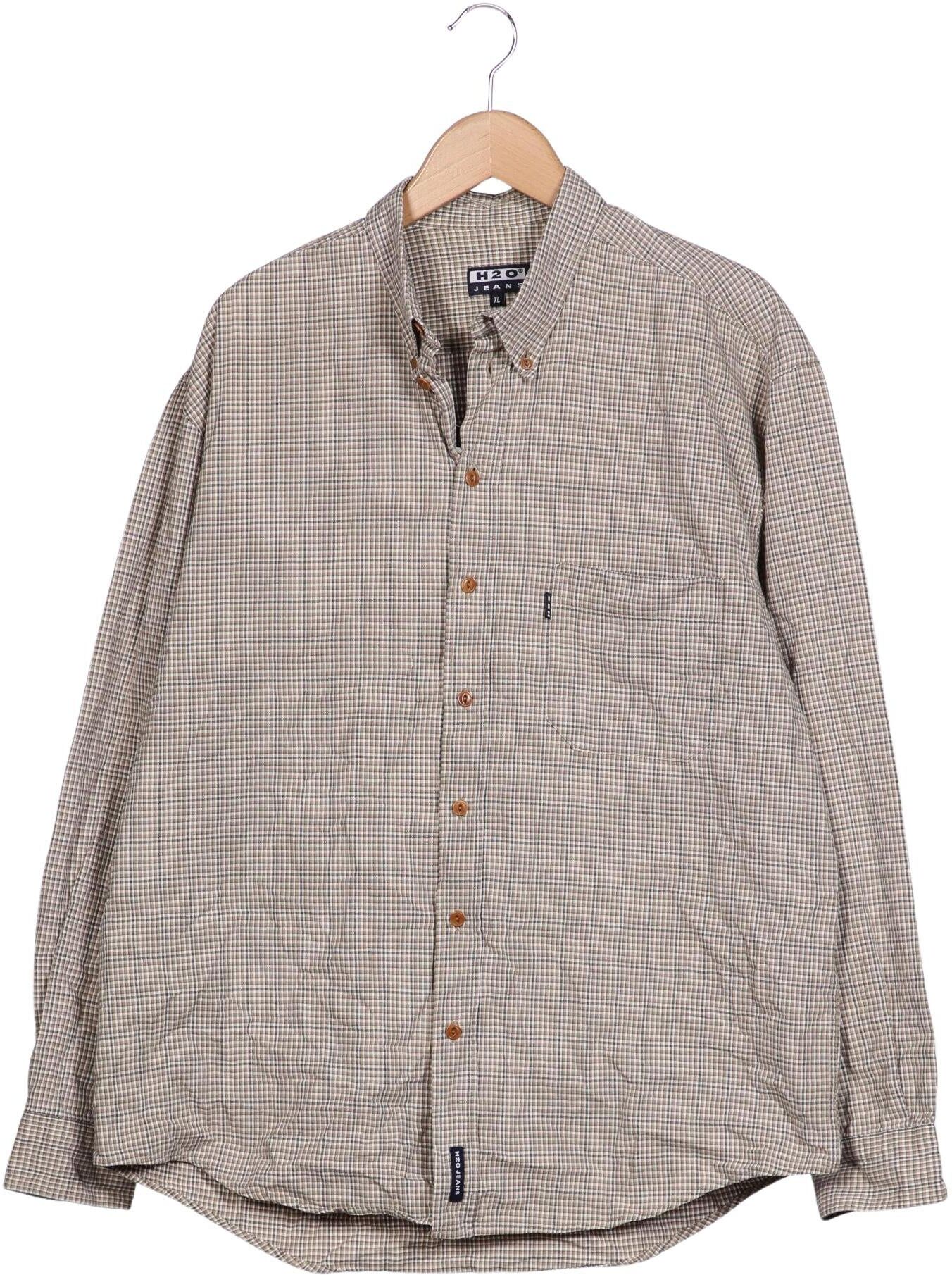 H2O Herren Hemd, Beige, Gr. XL, Baumwolle - Second Hand