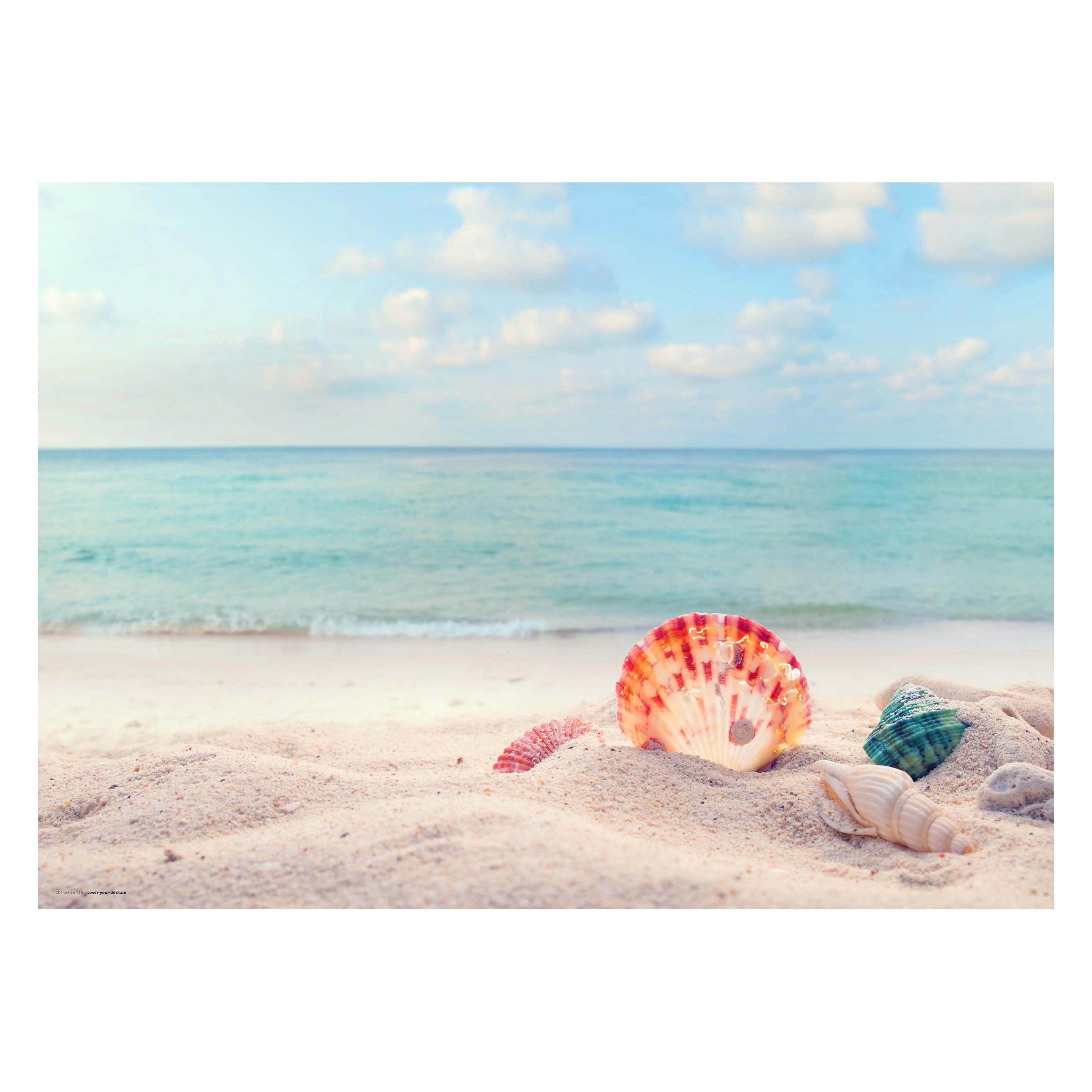 CoverYourDesk Schreibtischunterlage Traumstrand mit Muscheln (21557256)