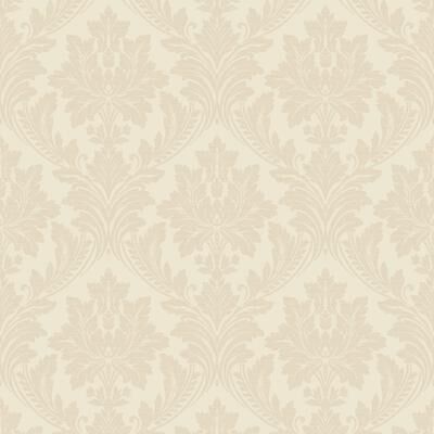 Galerie Wallcoverings Arcadia Collection Damask Medallion Shiny Finish Vinyl on Non-woven Wallpaper Roll
