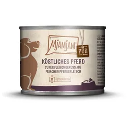 MJAMJAM Purer Fleischgenuss 200g Dose Hundenassfutter 6 x 200 Gramm köstliches Pferd Pur