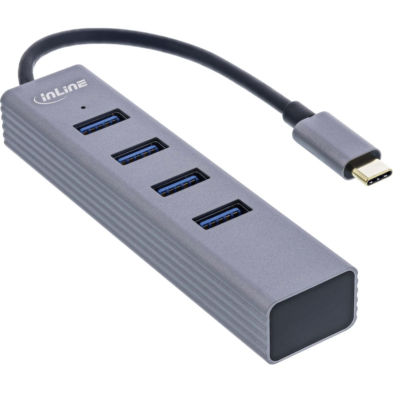 InLine USB 3.2 USB-Typ C Multi Hub (4x USB-A 5Gb/s), OTG, Metallgehäuse