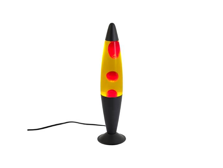 Lampe à lave jaune avec cire rouge avec LED - Molten Lava