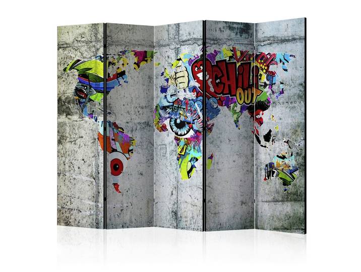 Paravent Graffiti World Multicolor