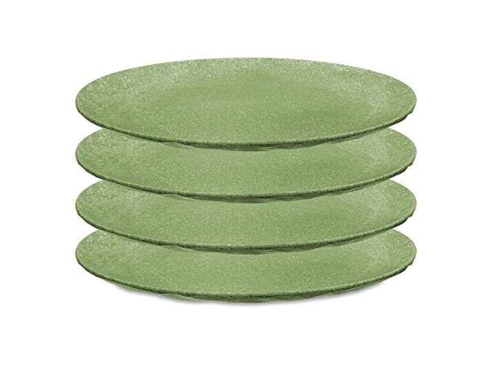 CLUB PLATE L Flacher Teller 4er Set nature leaf green