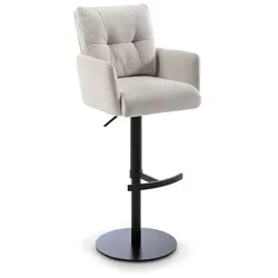 [de]sign & more Barhocker Conde Stoff Beige Creme