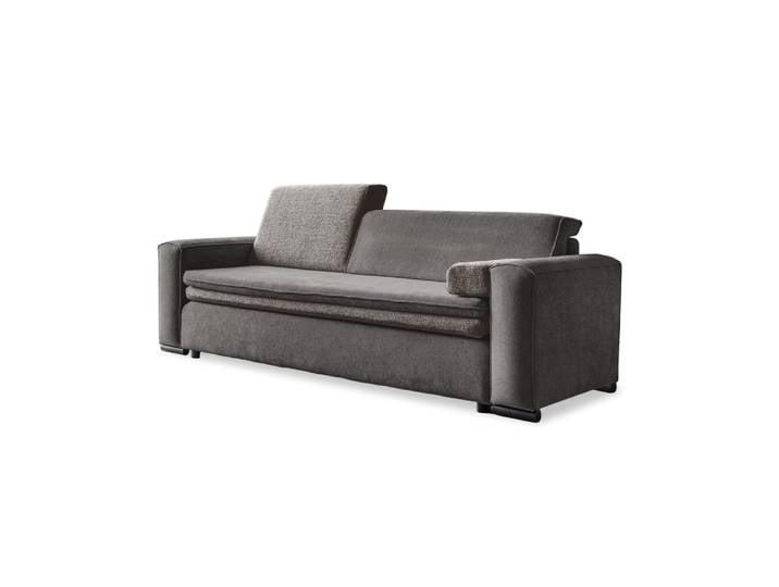 Canapé convertible, tissu anti-tâche, gris foncé