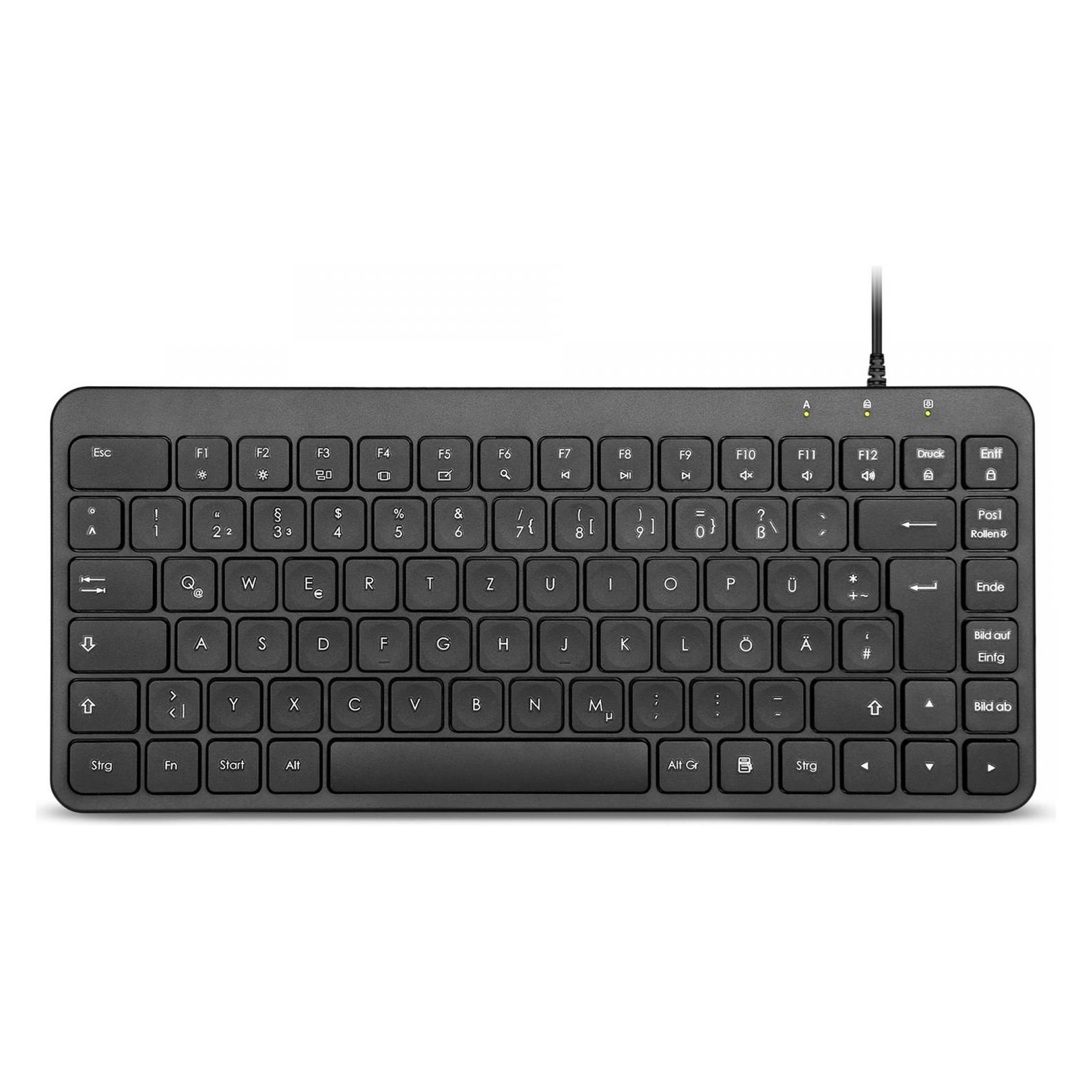 Perixx Design Mini Black USB German Keyboard (DE, Kabelgebunden) (PERIBOARD-414 B DE)