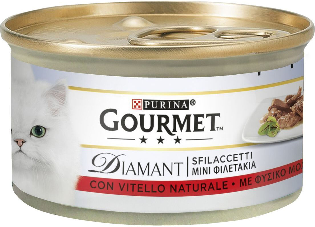 Gourmet Diamant Sfilaccetti Cat Lattina Multipack 24x85G VITELLO