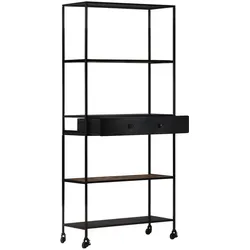 vidaXL Bücherregal 80x35x180 cm Raues Mangoholz & Eisen