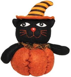 Gallerie II Black Cat In Pumpkin Figure