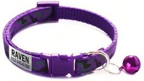 Uplift Treasures Personalized Camouflage Cat Collar With Bell purple 7.4812.60 In