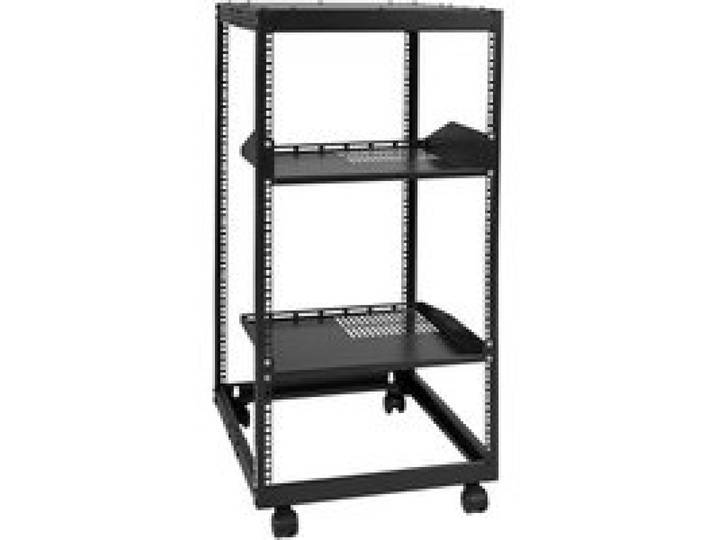VEVOR Rack de serveur à cadre ouvert 20U support de serveur réseau autoportant mural profondeur réglable 58,5-101,6 cm 4 montants roulettes pour équipements informatiques de réseau, routeur, modem