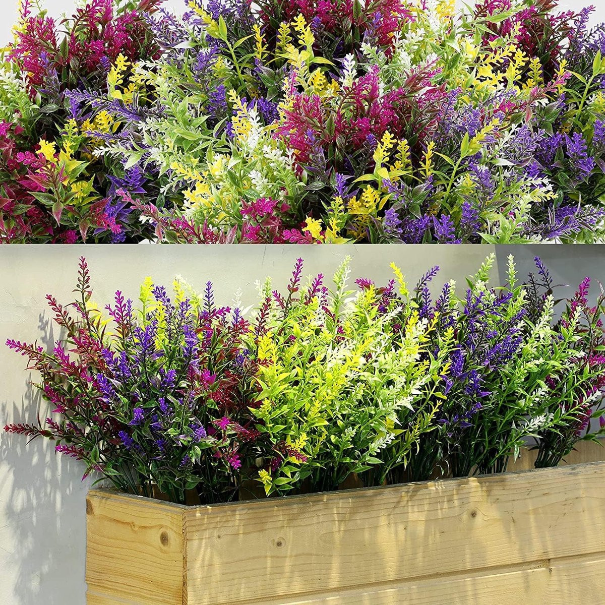 SnelShoppen 12 Bundels Kunstmatige Lavendel Planten - UV-Bestendige Kunstbloemen voor Buiten