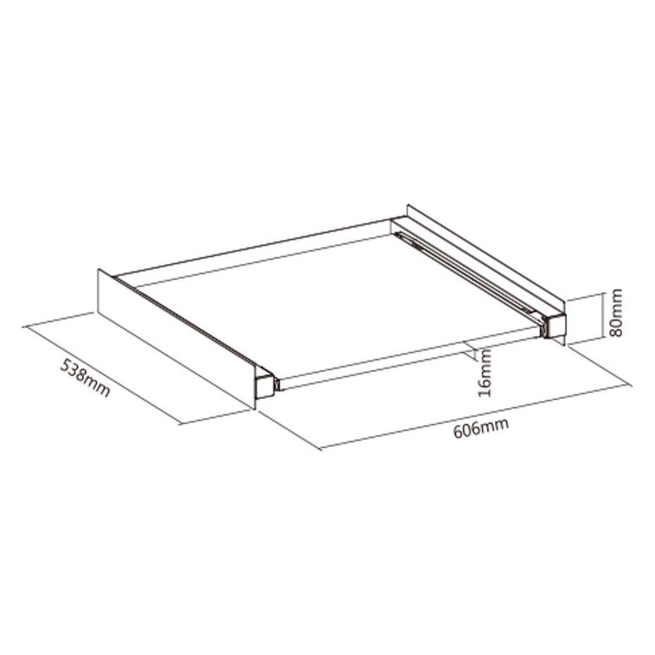 Lakuda Stapelgestell mit ausziehbarem Fachboden (8 kg) für Waschmaschine/Trockner (53.80 x 60.60 x 8 cm) (68699679)