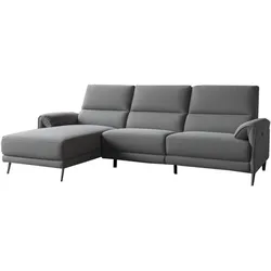 ECKSOFA ADRIANA Anthrazit Flachgewebe Relaxfunktion