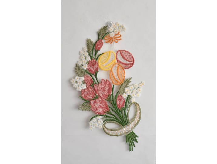 Fensterdekoration STICKEREIEN PLAUEN Fensterbild Krokos , bunt, B:20cm H:35cm T:0,5cm, Polyester, Fensterbilder, Fensterdekoration, Plauener Spitze