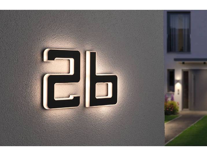 Applique murale Hausnummer B 16 x 23 x 3cm Noir