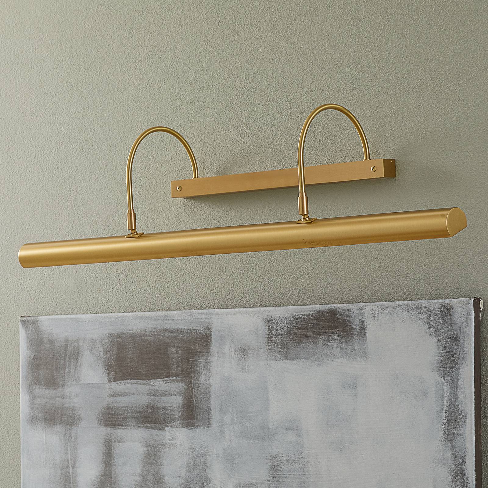 Knapstein Long picture light PICTURE matt brass PICTURE, dimmable, Brass / gold, Hallway, Brass, Design, Wall Light