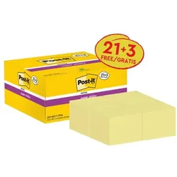 Post-it Super Sticky 21+3 Vorteilspack Haftnotizblöcke »Super Sticky Notes« 47.6 x 47.6 mm gelb