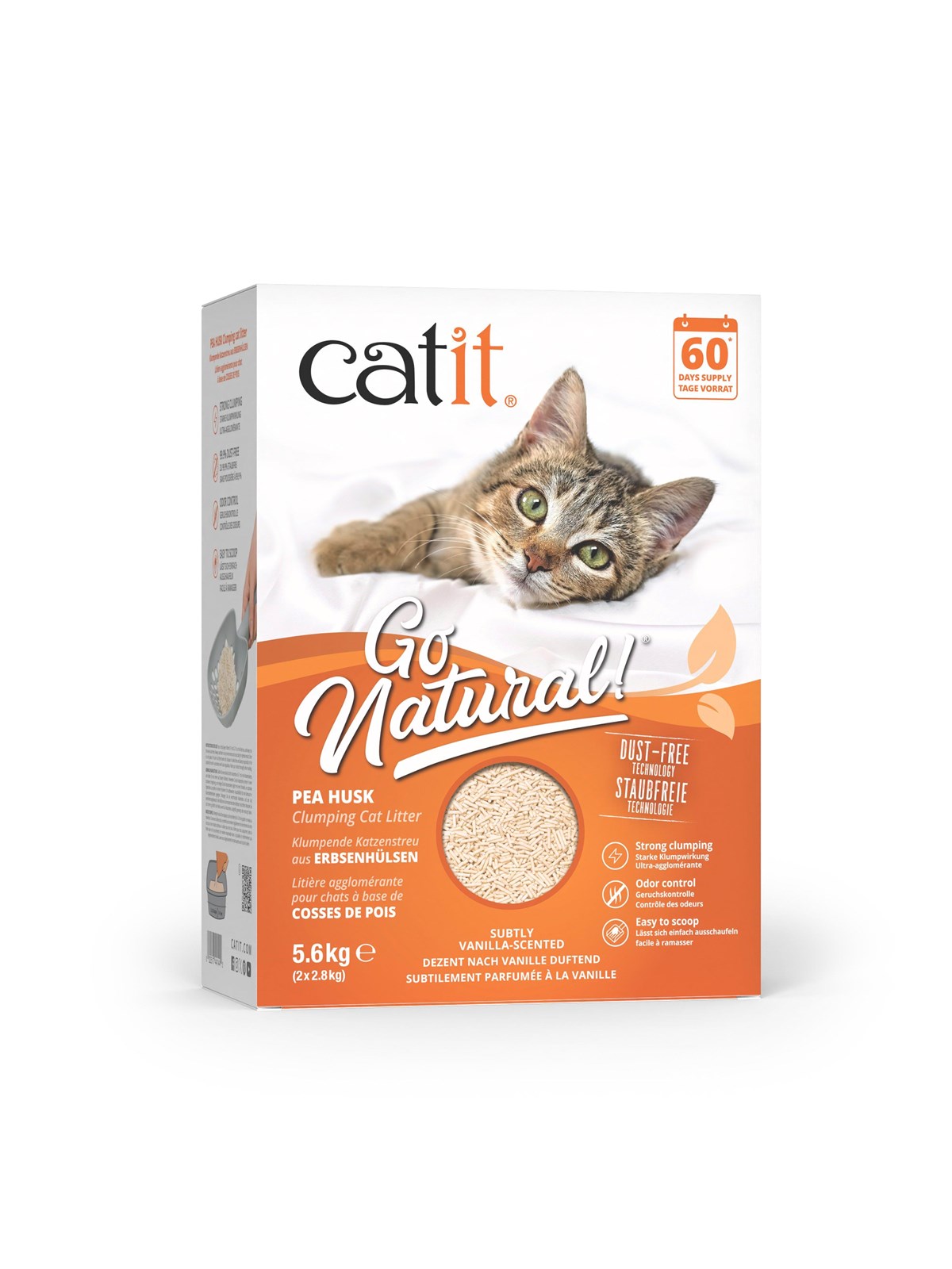 Catit catit go natural! Erbsenschalen-Pellets klumpendes Katzenstreu l