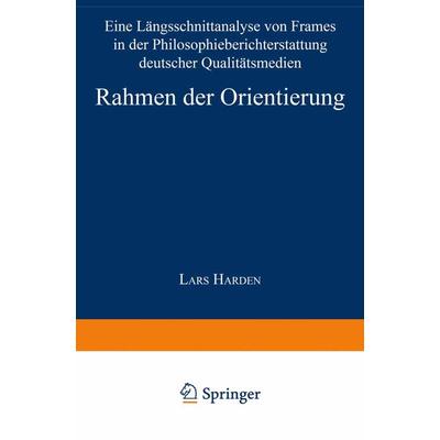 Rahmen der Orientierung, Taschenbuch von Lars Harden, Deutscher Universitätsverlag, 978-3-8244-4499-1