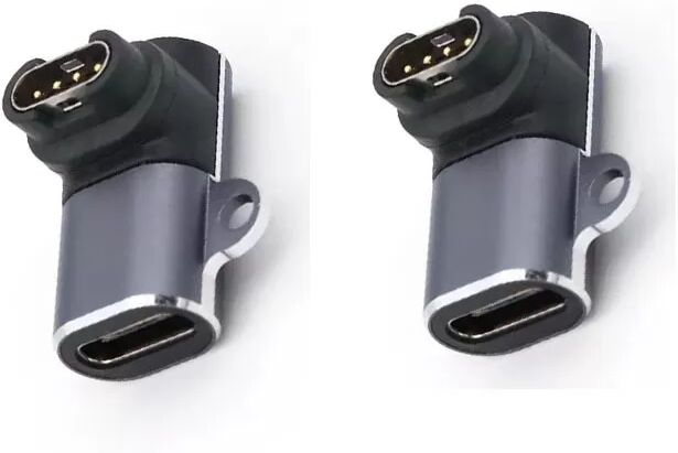 INF Lightning Buchse auf Garmin Uhren Adapter, Vertikal Gebogen, 2er-Pack - Kompatibel mit Garmin Fenix, Forerunner, Vivoactive