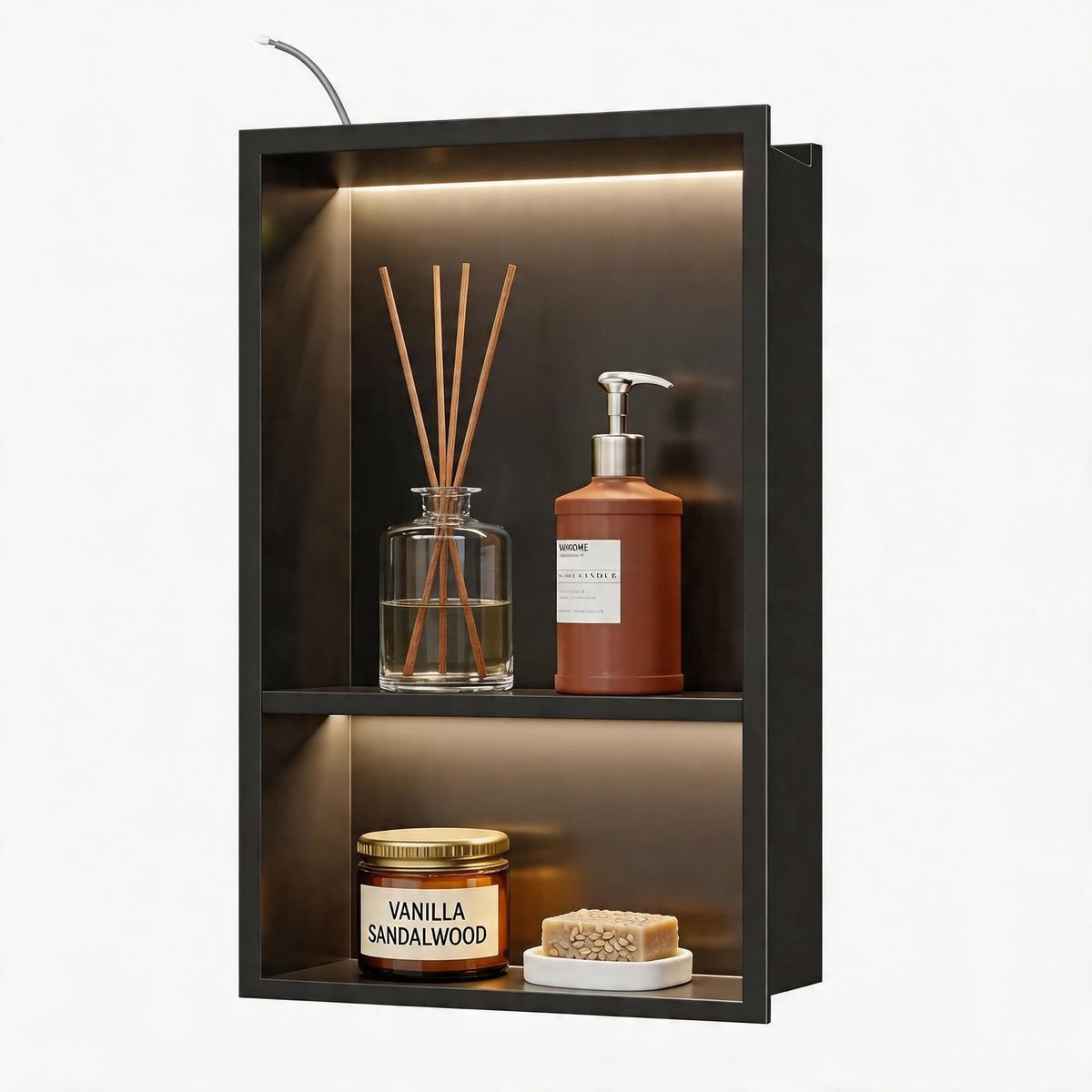 Solidchoice Waterdichte Wandplank met LED Verlichting voor de Badkamer