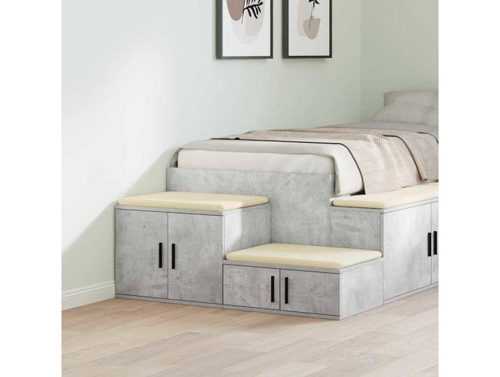 vidaXL Aufbewahrungsschrank 2 stk. Beton Grau 118 x 41 x 40 cm