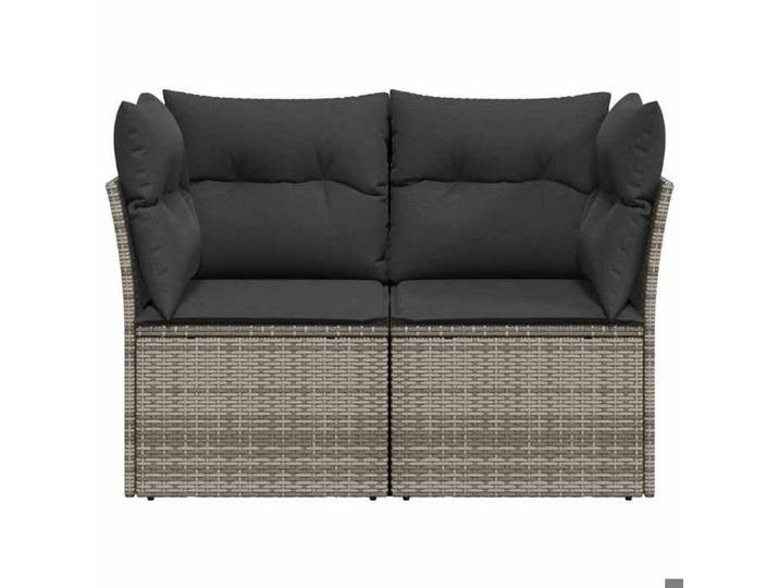 Gris Canapé d'extérieur/jardin - SARAZYJ - Canapé de jardin - 2 places - avec coussins gris - résine tressée Hot38545929