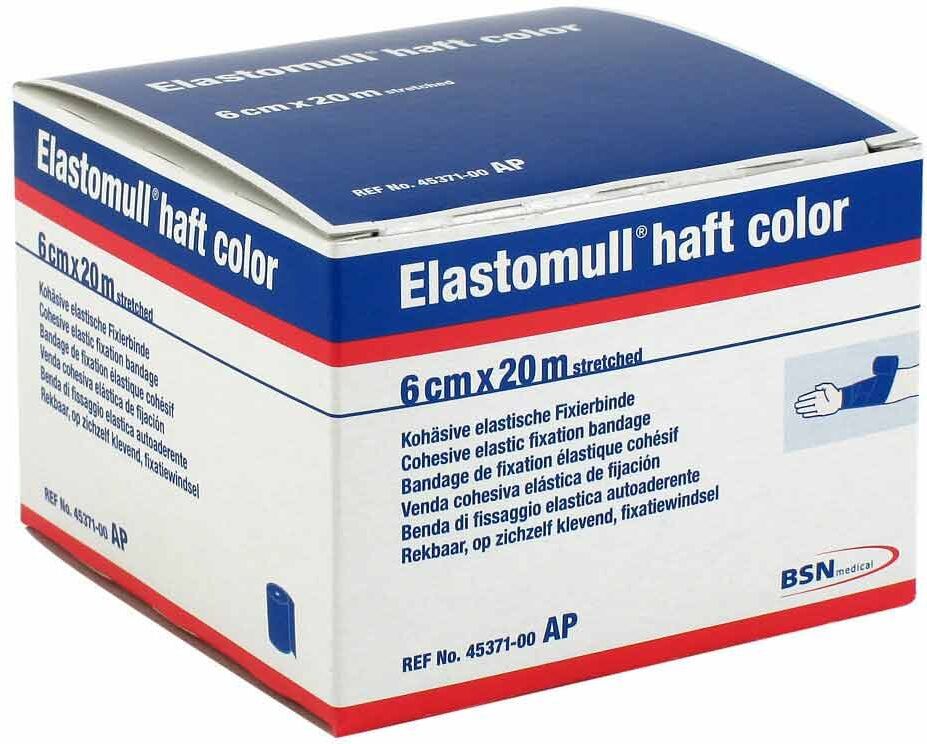 Elastomull haft color 20mx6cm blau Fixierbinde 1stk