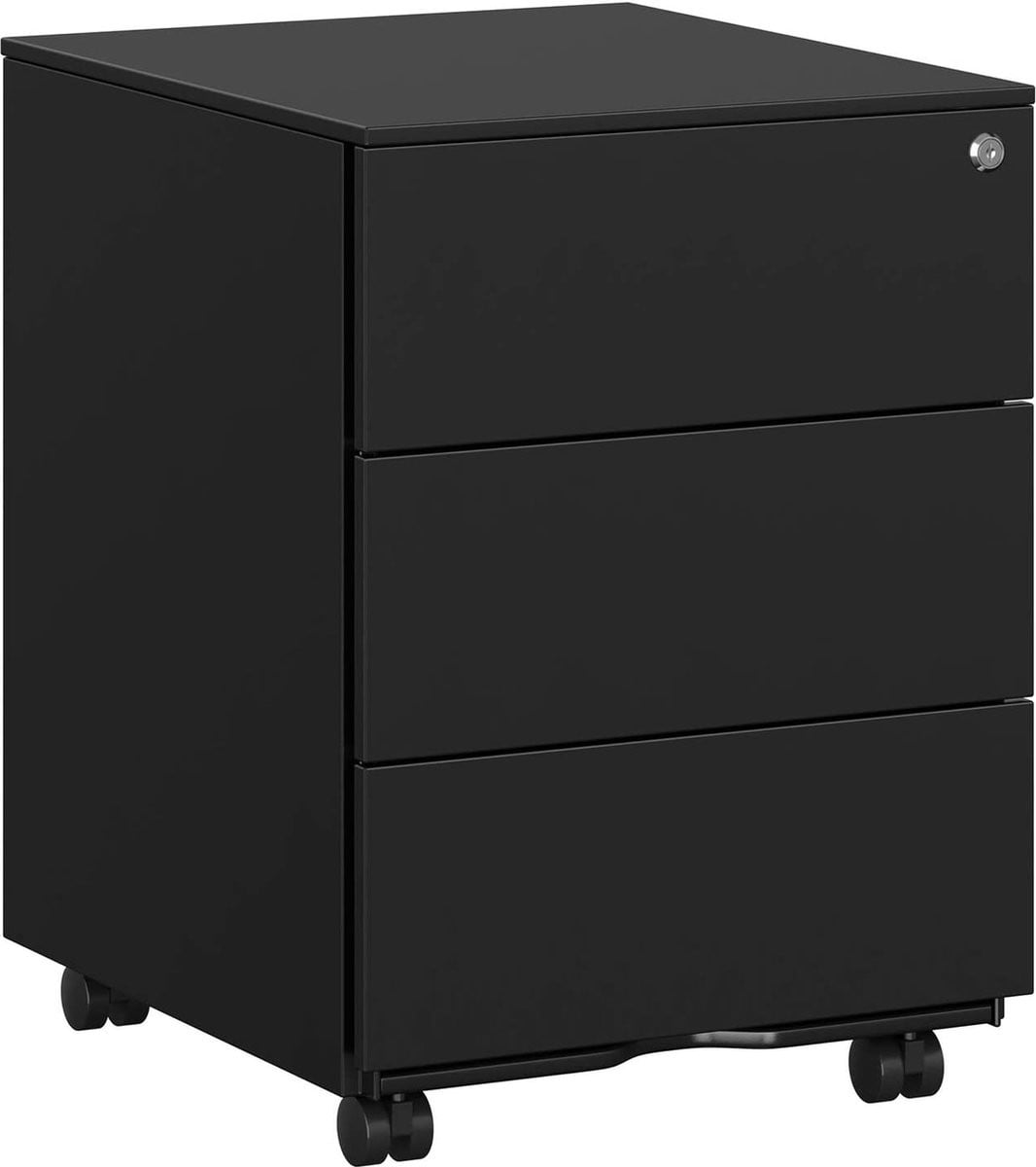 Archiefkast met 3 laden en wielen - Zwart
