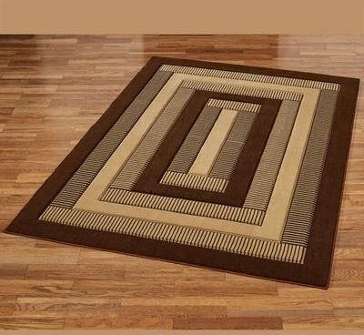United "Park Place Rectangle Rug Brown, 3'11"" x 5'3"", Brown"