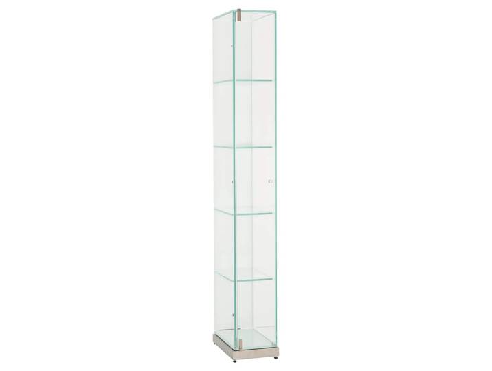 Vitrine Fahsai, Klarglas, Edelstahl, b 27 cm t 42 cm h 192 cm