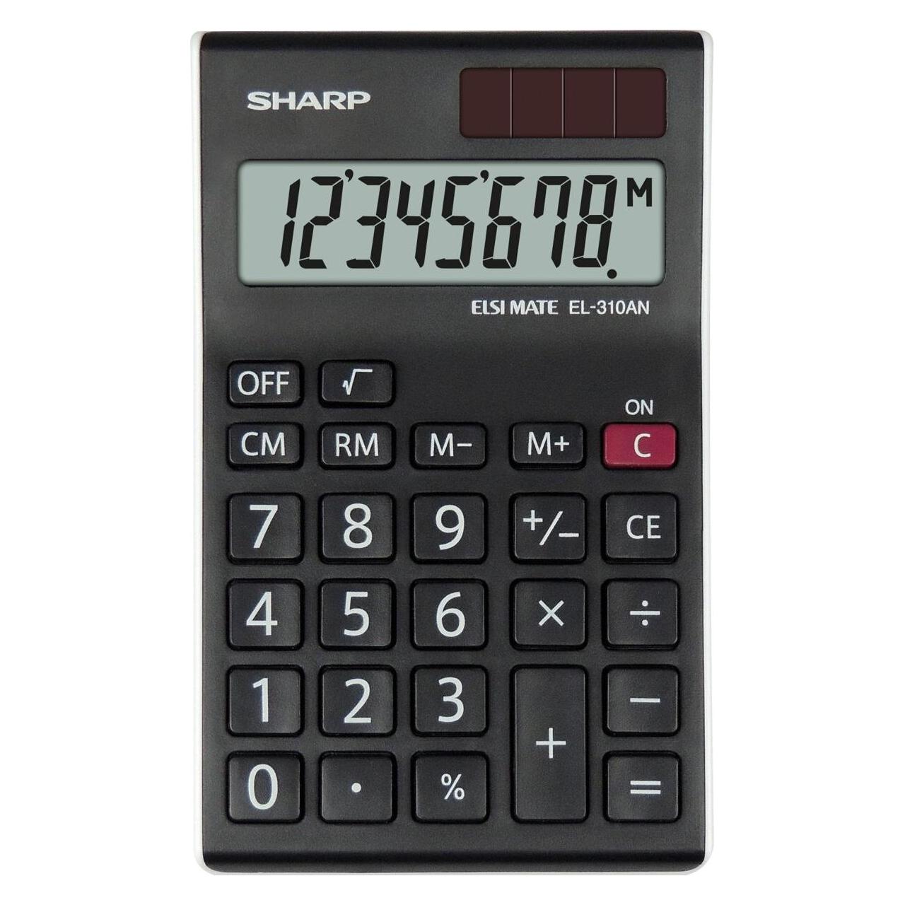 Sharp Kalkulatorius SH-EL310ANWH (Batteriebetrieb, Solarenergie) (SH-EL310ANWH)