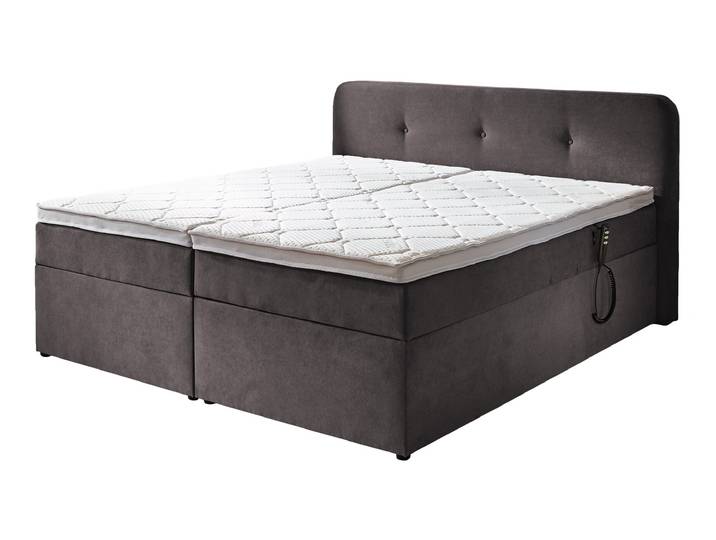Boxbett 180 x 200 cm grau Bettkasten - elektrisch - GABRIOLA