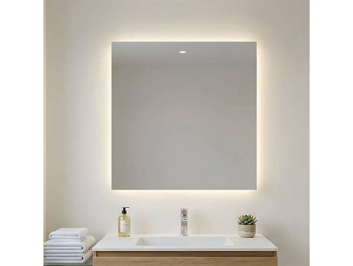 MIROIR DE SALLE DE BAIN 80X70 CM AVEC RÉTRO-ÉCLAIRAGE À LEDS