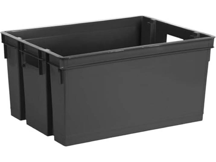 EDA - Bac de manutention 50 L - Emboîtable et Superposable - 56 x 41 x H.29\,5 cm - Gris