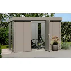 Hörmann Gerätehaus Juno Modell Design (L-Sicke) mit Flachdach
