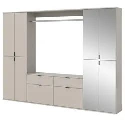 GARDEROBEN-SET Kaschmir 243 x 193 cm, Schuhschrank mit Spiegel
